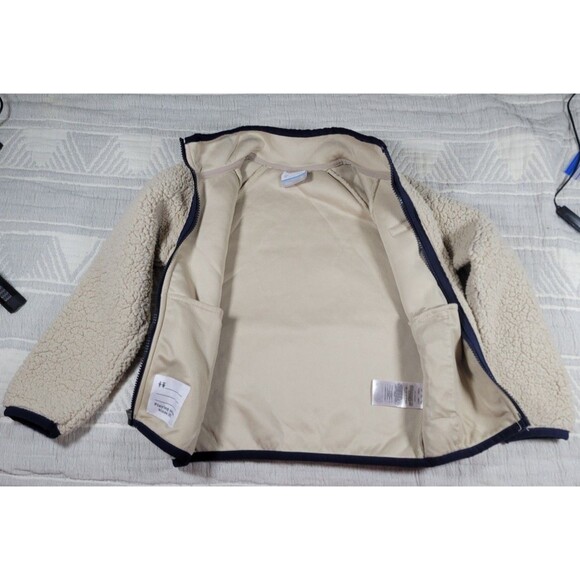 Columbia Kids Sherpa Fleece Jacket Cream / Navy Trim – Size XS (6/7) - Picture 6 of 6